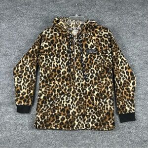PINK Victoria’s Secret leopard sherpa hoodie XS
